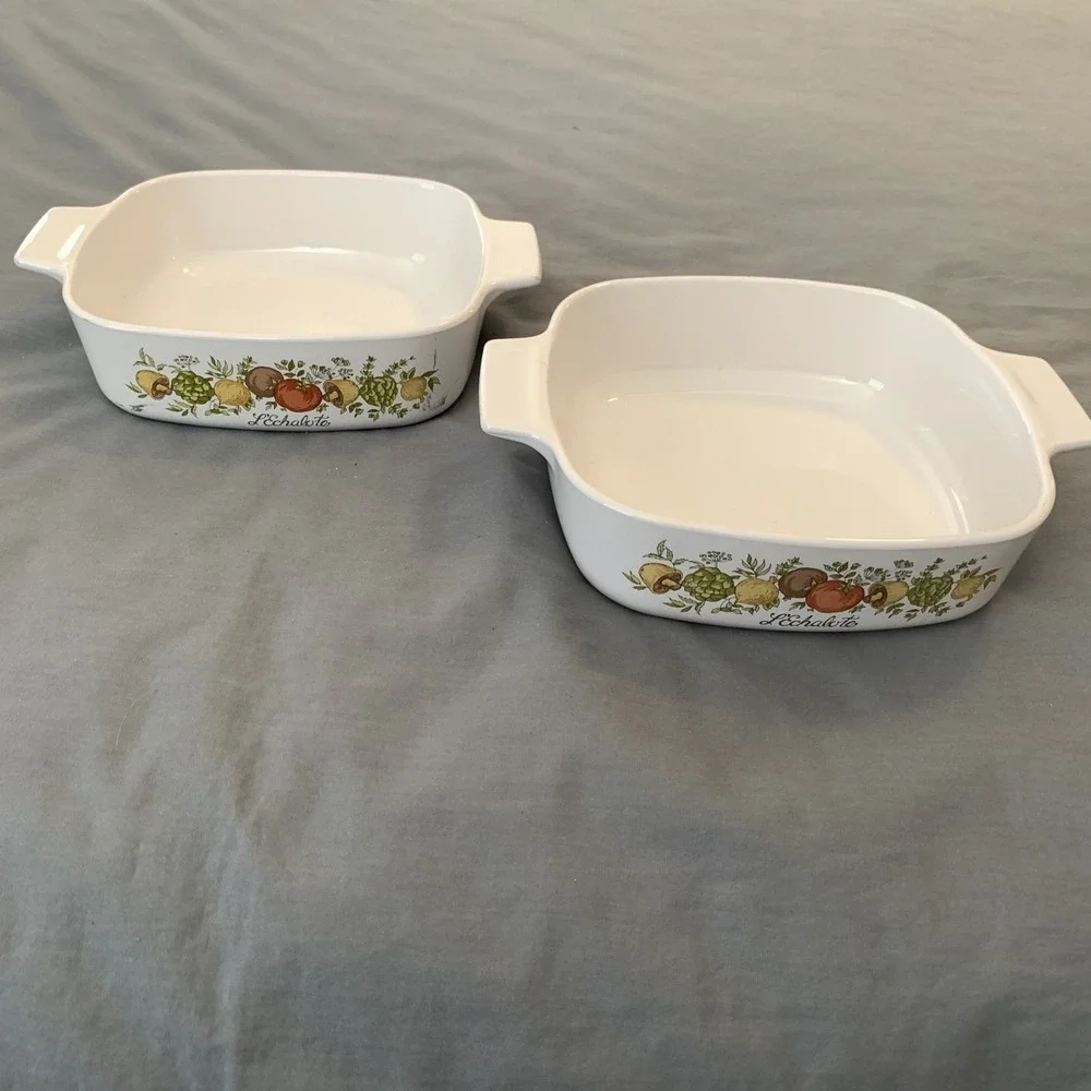 Vintage Corning Ware L'Echalote A-1-B 1 Quart Casserole Dish Vegetable Floral US